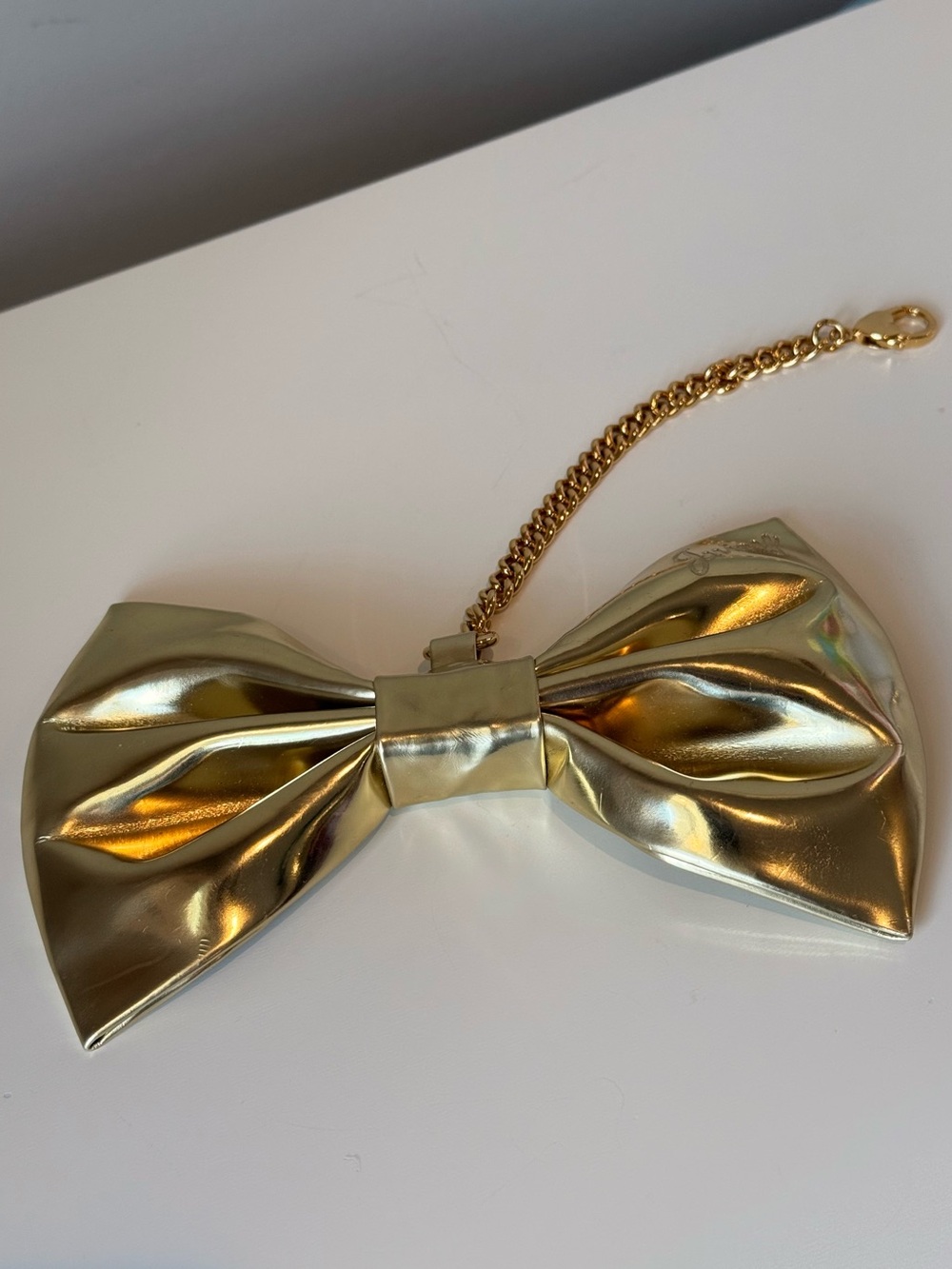 Vintage juicy couture Gold Metallic Bow with Chain strap for purse